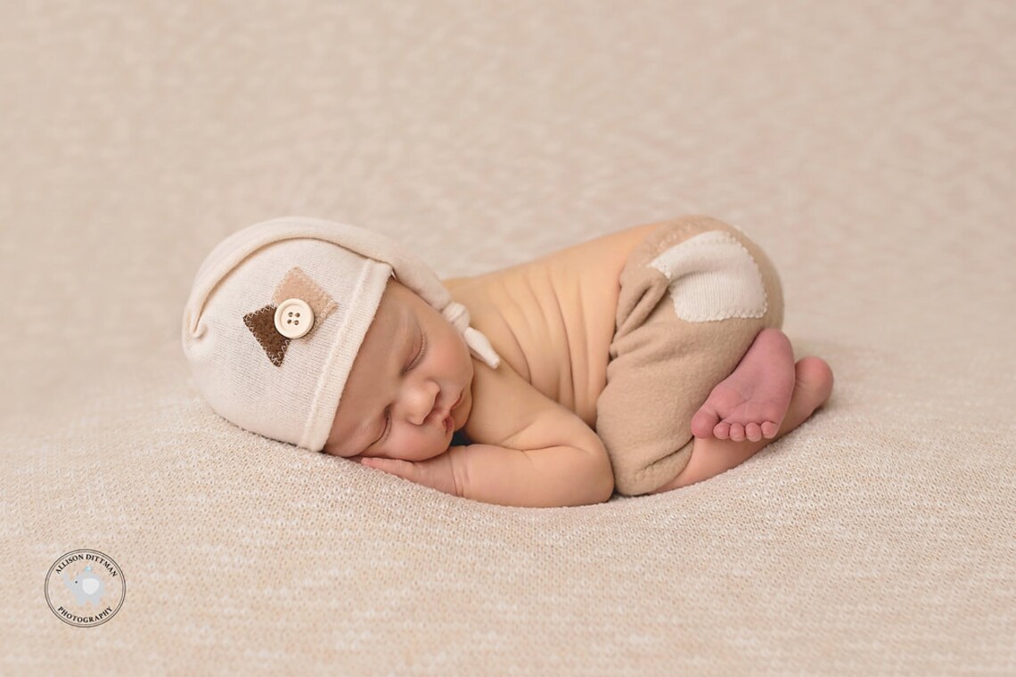 HANDMADE NEWBORN SHORT Set Baby Photo Prop Brown Ivory Etsy