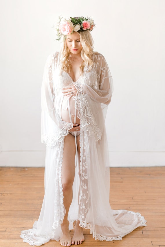 off white lace maternity dress
