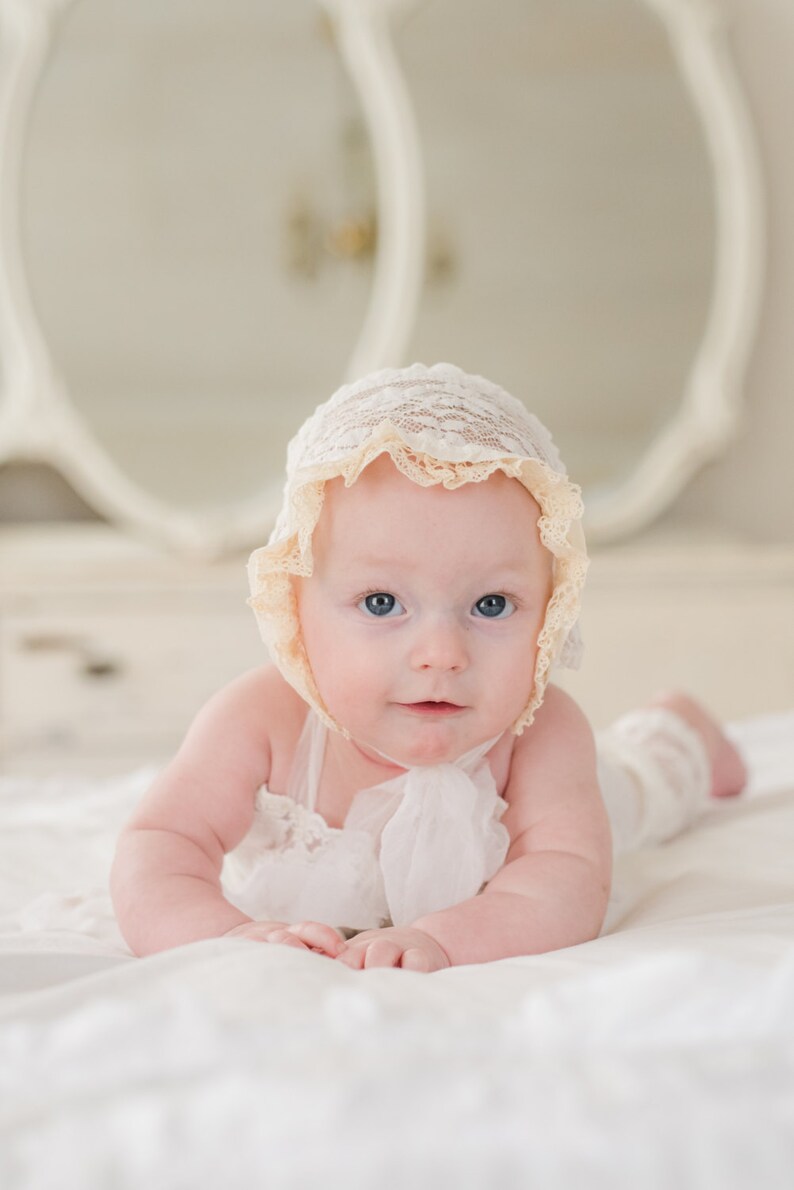 ROMPER / / HEADBAND Sitter Set 3 6M 6 9M Ivory Etsy
