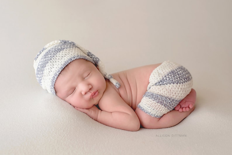 newborn baby shower gift stretch knit baby clothing baby photo prop baby elf hat baby boy photography prop HANDMADE NEWBORN SHORT set
