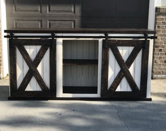 Sliding barn door console/buffet