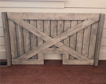 Rustic Barn door baby/pet gate with CAT opening