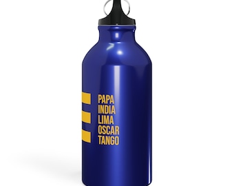 PILOT in NATO alphabet - water bottle