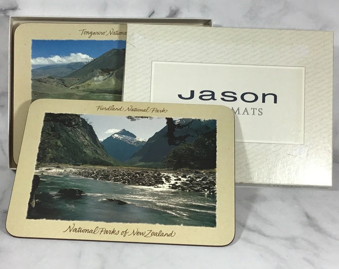 Vintage Set of 6 Jason Placemats New Zealand National Parks, 11.25x8.5, BOXED Cork Back Etsy