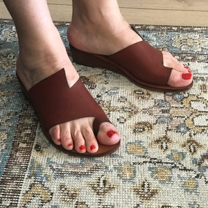 Genuie Leather Sandals, Custom Size Available, Handcrafted Sandal, Summer Shoes, Toe Rings Sandals, High Heeled Flip Flop, Comfortable Shoes