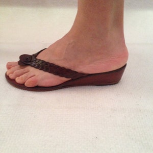 SENTINUS: Woven Leather high heeled Handmade leather sandals custom size available