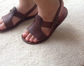 CUBIDO Kinder :Kinder Leder Sandalen 2 Riemen ''T'' Bar Ledersandale custom size verfügbar