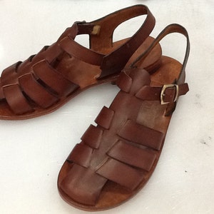 CACUS : All Leather Gladiator Flat Sandal Handmade leather sandal custom size available