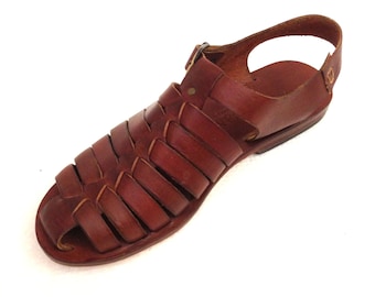 DOROS: All Leather Gladiator Flat Sandal Handmade leather sandal custom size available