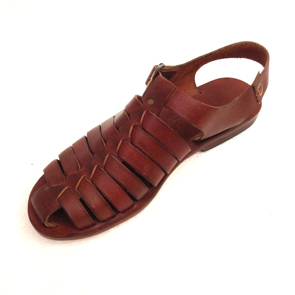 DOROS: All Leather Gladiator Flat Sandal Handmade leather sandal custom size available