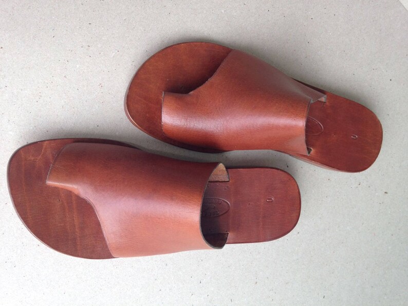 POSEIDON : Leather Slide Handmade leather sandals Genuie | Etsy