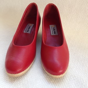Genuine Leather Handmade Shoes for woman (CLASSIC) red