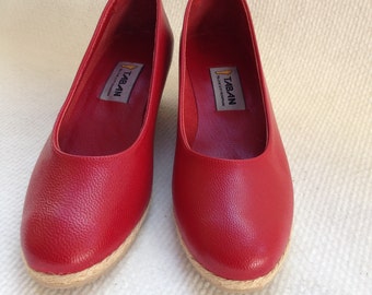 Genuine Leather Handmade Shoes for woman (CLASSIC) red