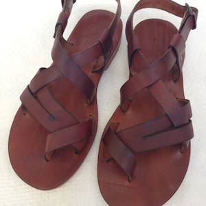 APOLLON: Cross Strap Buckle Adjustable Sandal Handmade leather sandal custom size available