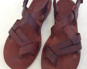 APOLLON: Cross Strap Buckle Adjustable Sandal Handmade leather sandal custom size available