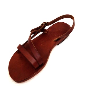 CARNA: Classically Simple Asymmetric Sandal Handmade leather sandals custom size available