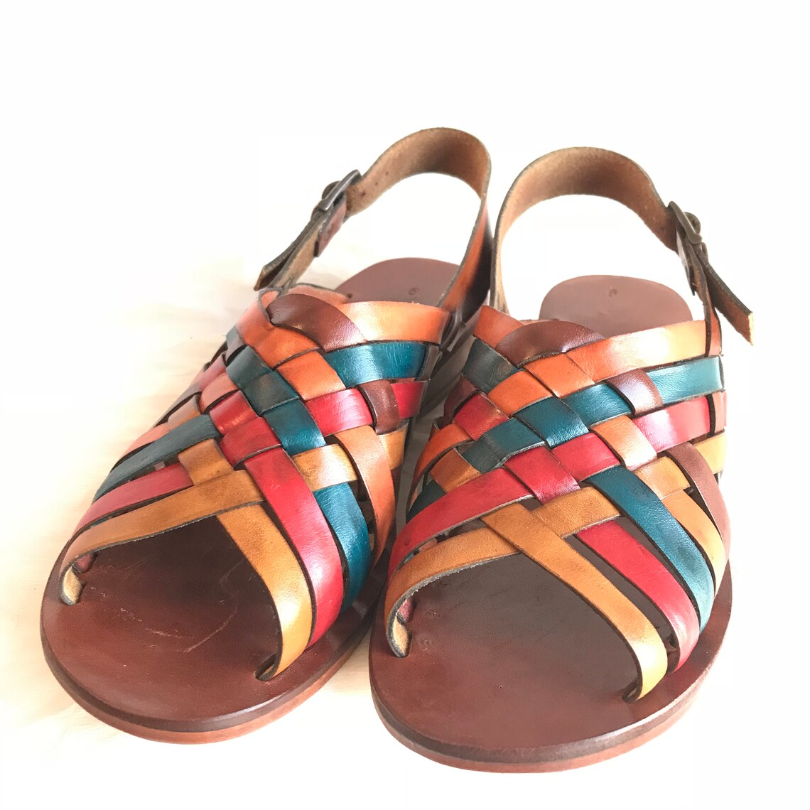 colorful leather sandals