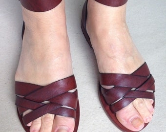RHEME: Sandalias de cuero trenzado hechas a mano. "Tallas personalizadas disponibles".