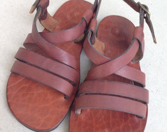 PERSEPHONE Kids :Children Leather Sandals Woven Leather Handmade Sandals "custom size available"