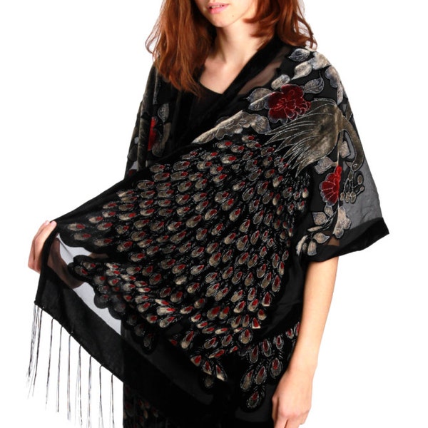 Hippie Boho Gypsy Kimono velvet Brown Velvet Kimono -  Design Gifts for Her