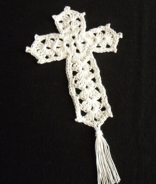 Hand Crocheted Cross Bookmark