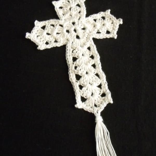 Hand Crocheted Cross Bookmark