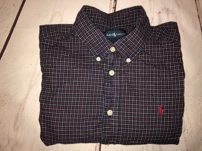 plaid ralph lauren button down