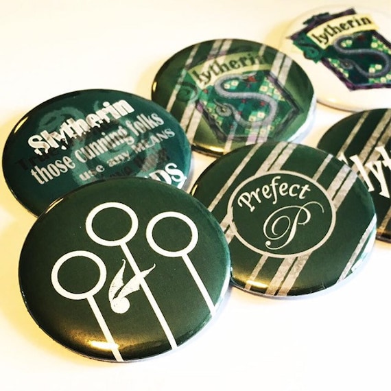 Quidditch Slytherin badge Potter 38mm Pin back button House Colours