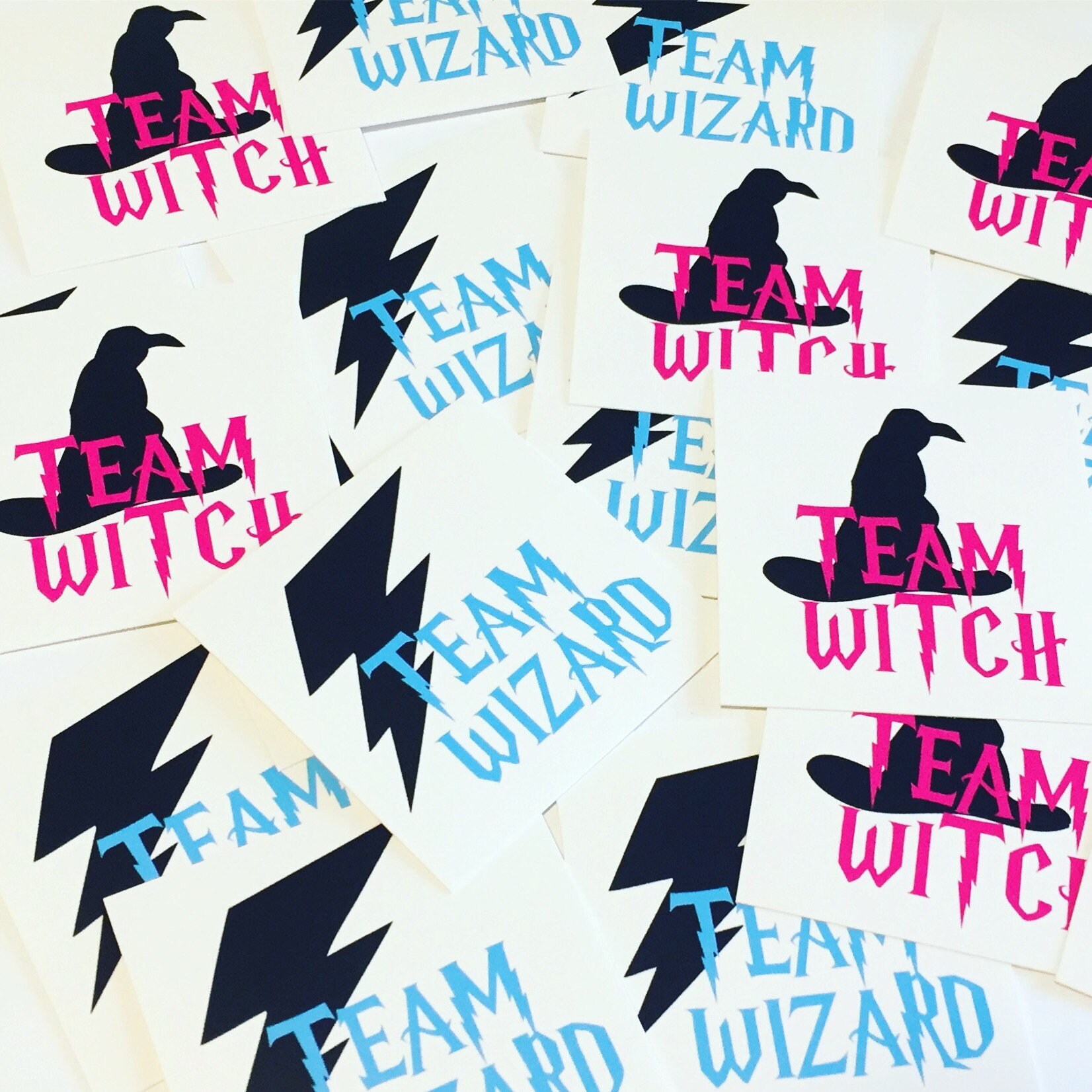 Team Wizard and Team Witch Party Stickers - 2 inch stickers -  birthd…