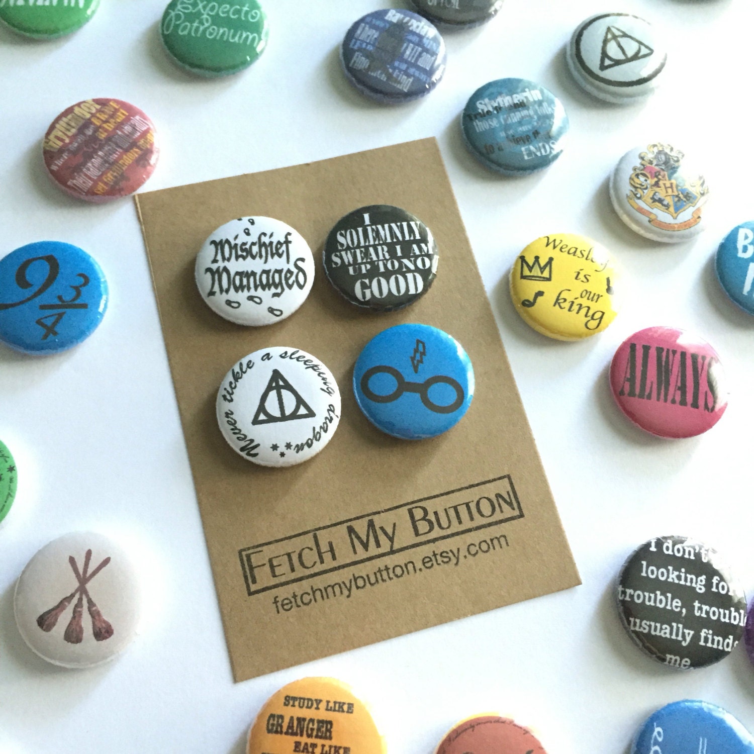 Harry Inspired Pinback Buttons - Fan Art
