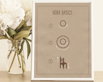 Hora Basics Wedding Sign - Jewish Wedding Details - How to Dance the Hora