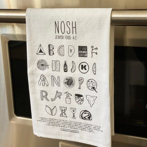 Imperfects** NOSH Jüdisches Essen: A-Z Geschirrtuch (Küchentuch / Geschirrtuch) - winzige Unvollkommenheiten