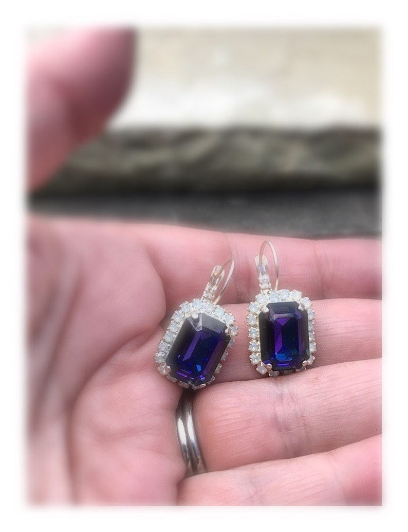 Olive birthday party. RARE Olivine octagon drop earrings bridesmaid