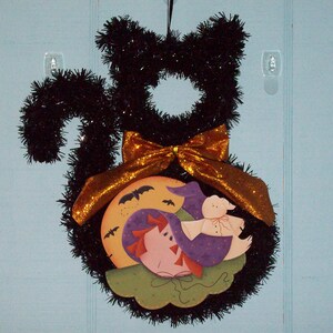 Tinsel Black Cat Wall Hanging