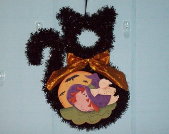 Tinsel Black Cat Wall Hanging