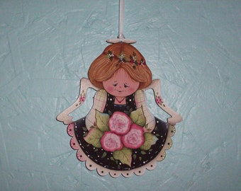 Rose Kissed Angel Ornament