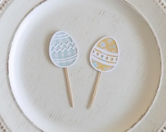 24 Easter Egg Cupcake Toppers