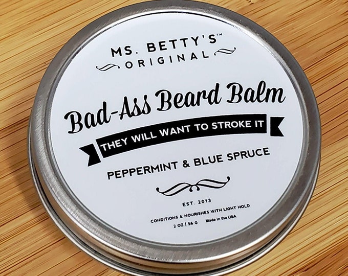 Featured listing image: Bad-Ass Beard Balm - Peppermint and Blue Spruce