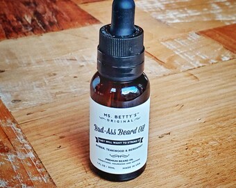 Bad-Ass Beard Oil - Amber, Teakwood, and Bergamot