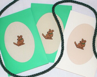 Puppy Dog Cross-Stitch Greeting Cards