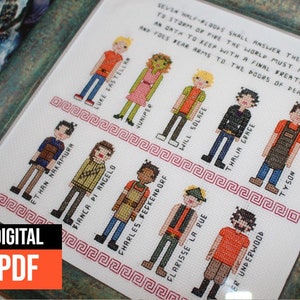 Percy Jackson Modern Cross Stitch Pattern &quot;Little Heroes Expansion Pack&quot; Bianca, Luke, Thalia, Grover, Will, Tyson, Clarisse, Charles PDF