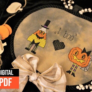Halloween Modern Cross Stitch Pattern &quot;I Boo&quot; PDF