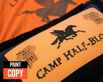 PRINT COPY - Percy Jackson Modern Cross Stitch Pattern "Camp Half-Blood Logo"