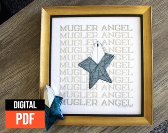 Perfume Modern Cross Stitch Pattern "Mugler Angel Sampler" PDF