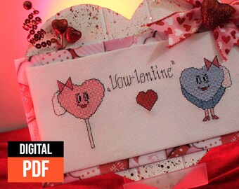 Valentine's Day Modern Cross Stitch Pattern "Vow-lentine" PDF