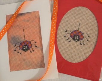 Halloween Spider Cross-Stitch Greeting Cards