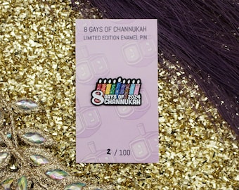 Gila Münster "8 Gays of Channukah 2024" Glittery Drag Queen Enamel Pin