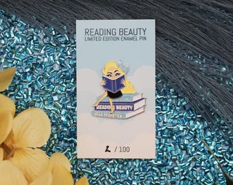 Gila Münster "Reading Beauty" Glittery Drag Queen Enamel Pin