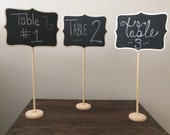 10 Large Chalkboard Table Stands - Shabby Chic Wedding Decor. Chalkboard signs-by HandStampology