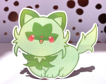 Poke mon Sprig Gato Kitty Cat Adesivo cortado, adesivos de vinil resistentes à água, anime, adesivo, adesivo pika